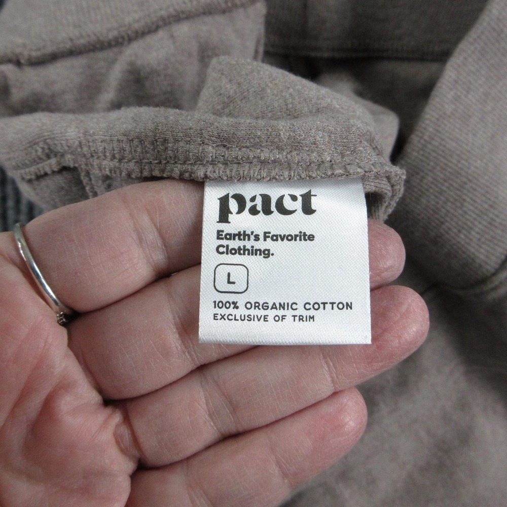 Pact Pants Womens L Brown Sweatpants Pull On Elastic Waist Pockets 31x28* - Picture 11 of 16